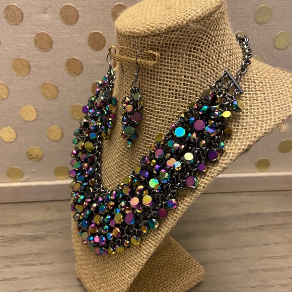 VIVACIOUS Paparazzi Jewelry Zi Collection Oil Spill Necklace & earrings set - Picture 5 of 9